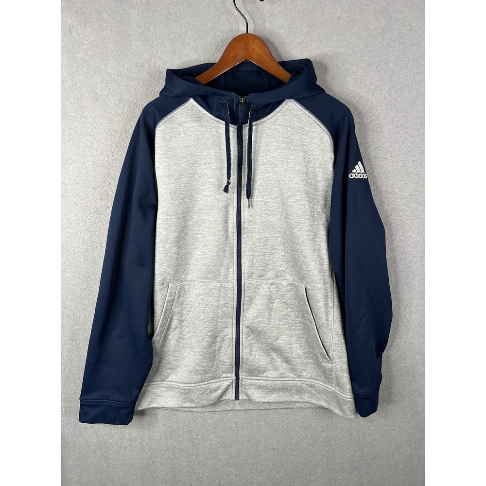 Adidas Team Issue Climawarm Zip up Hoodie Mens XL Blue & Gray